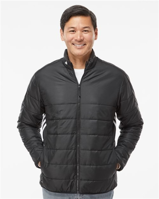 Men's 3 Stripe Puffer Full-Zip Jacket