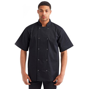 Unisex Ten Studded Front Short Sleeve Chef Coat