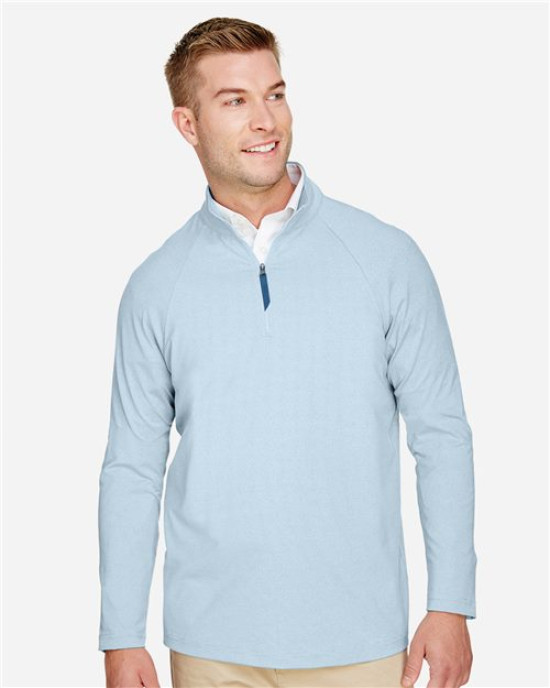 Men's CrownLux Performance® Clubhouse Micro-Stripe Quarter-Zip Pullover