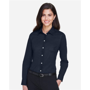 Women's Crown Collection® Solid Stretch Twill Woven Dress Shirt
