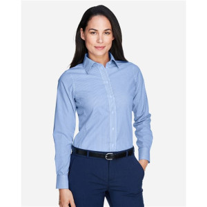 Women's Crown Collection® Banker Stripe Woven Dress Shirt