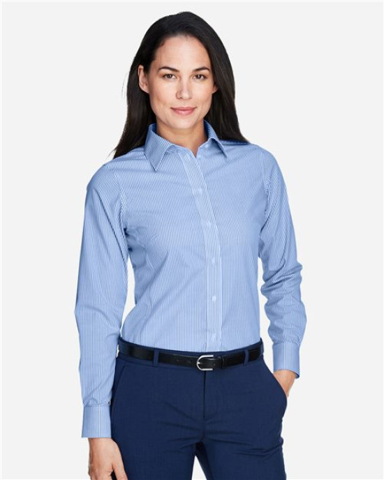 Women's Crown Collection® Banker Stripe Woven Dress Shirt