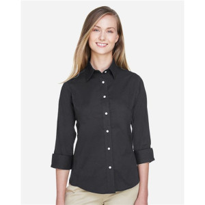 Women's Perfect Fit™ Three-Quarter Sleeve Stretch Poplin Dress Shirt