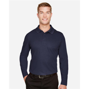 Men's Tall CrownLux Performance® Plaited Long Sleeve Polo