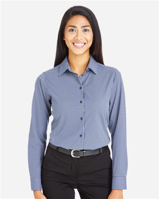 Women's CrownLux Performance® Tonal Mini Check Woven Dress Shirt