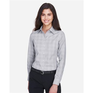 Women's Crown Collection® Glen Plaid Woven Dress Shirt