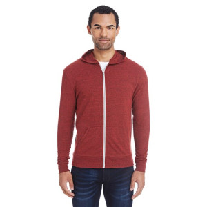 Unisex Triblend Full-Zip Lightweight Hooded Sweatshirt