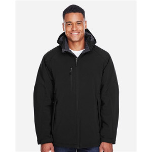Men's Glacier Insulated Three-Layer Fleece Soft Shell Hood Jacket with Detachable Hood