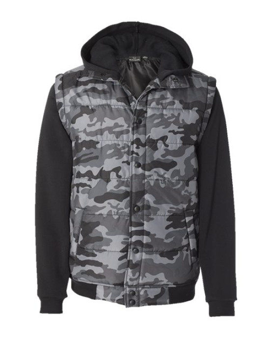 Men's Nylon Vest with Fleece Sleeves