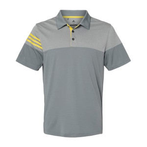 Men's Heathered 3-Stripes Colorblocked Polo