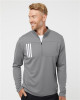 Men's 3-Stripe Double-Knit Quarter-Zip Pullover