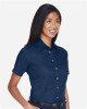 Women's Easy Blend™ Short Sleeve Twill Dress Shirt with Stain-Release