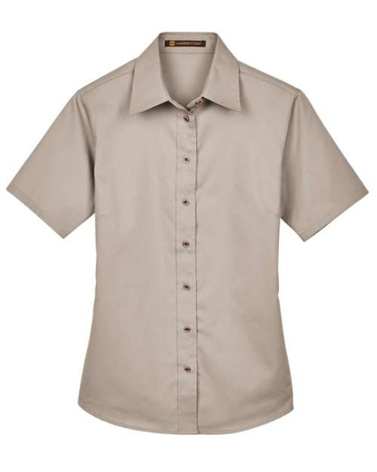 Women's Easy Blend™ Short Sleeve Twill Dress Shirt with Stain-Release