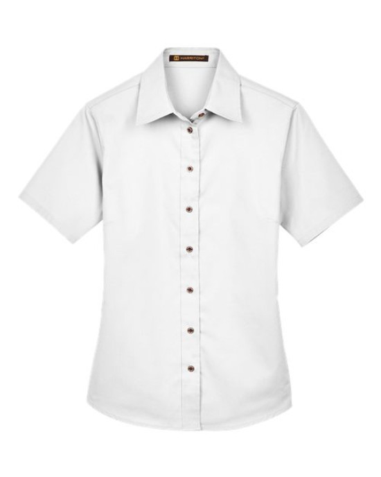 Women's Easy Blend™ Short Sleeve Twill Dress Shirt with Stain-Release