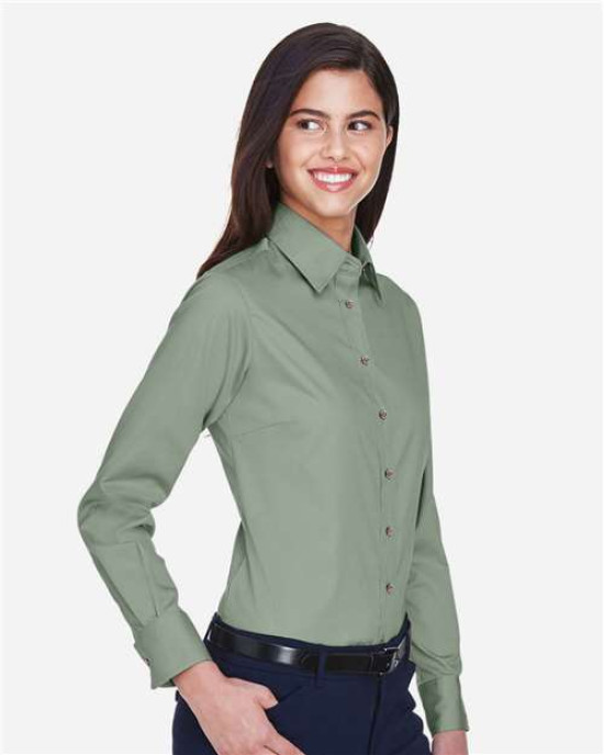 Women's Easy Blend™ Long Sleeve Twill Dress Shirt with Stain-Release