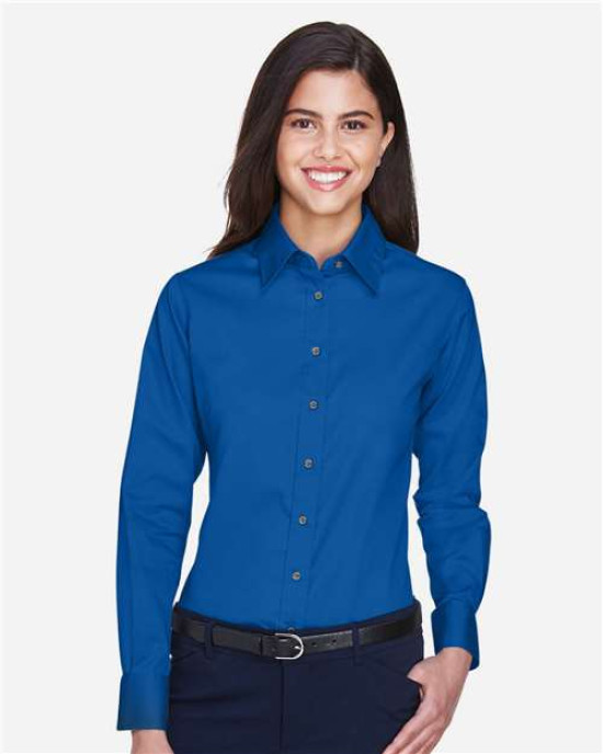 Women's Easy Blend™ Long Sleeve Twill Dress Shirt with Stain-Release