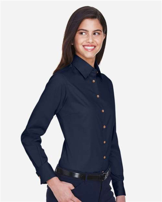 Women's Easy Blend™ Long Sleeve Twill Dress Shirt with Stain-Release