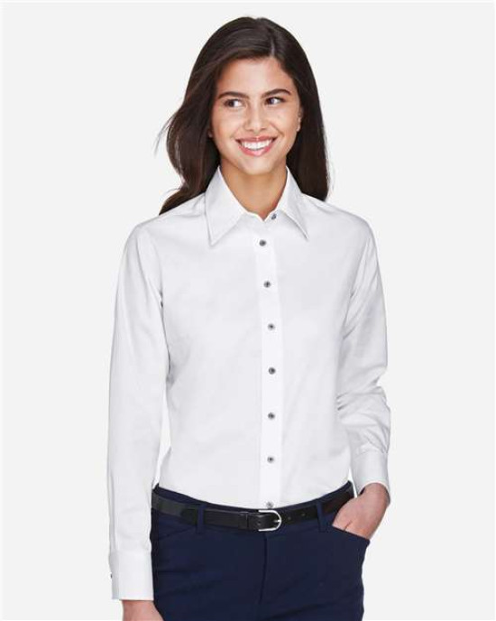 Women's Easy Blend™ Long Sleeve Twill Dress Shirt with Stain-Release