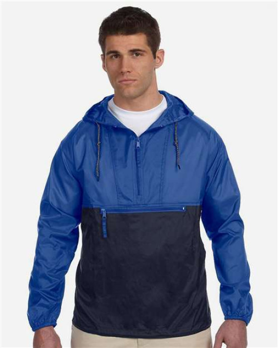 Unisex Packable Hooded Nylon Jacket