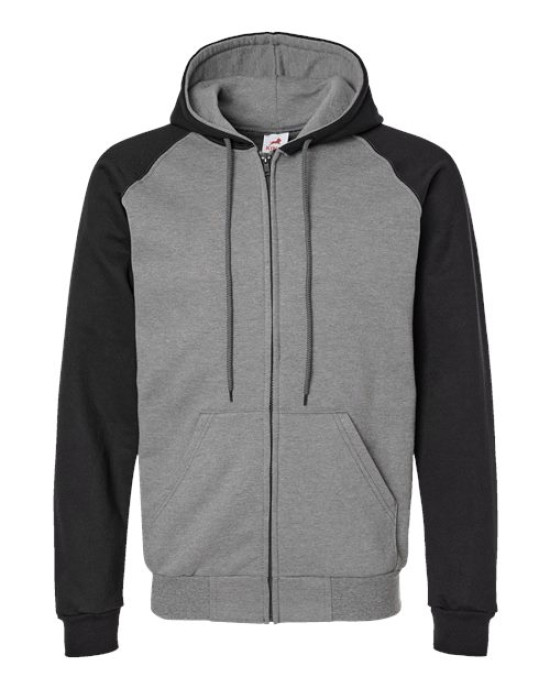 Fleece Raglan Hooded Full-Zip Sweatshirt