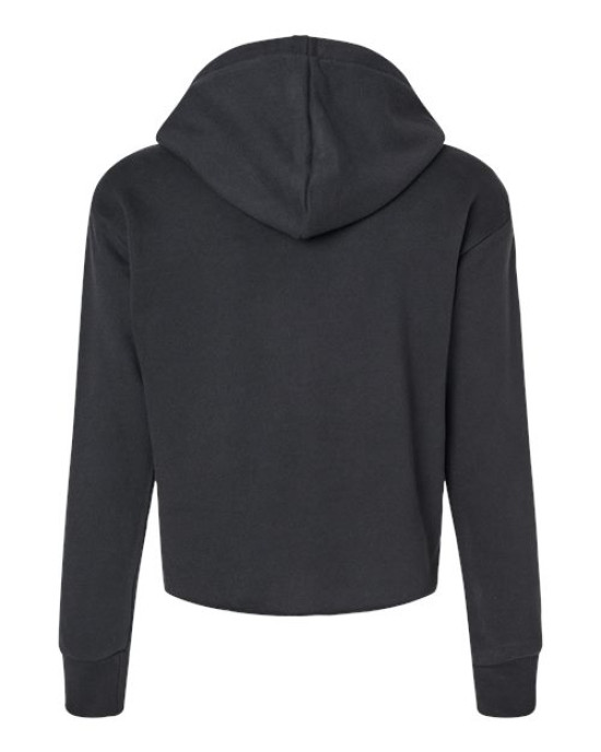 Women's Laguna Sueded Raw Edge Crop Hoodie Sweatshirt