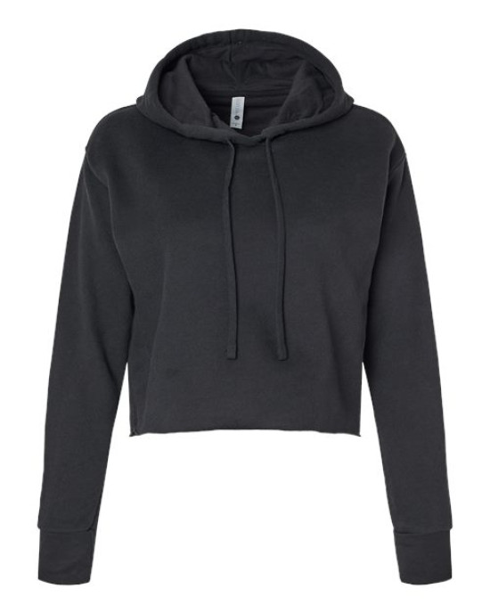 Women's Laguna Sueded Raw Edge Crop Hoodie Sweatshirt