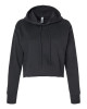 Women's Laguna Sueded Raw Edge Crop Hoodie Sweatshirt
