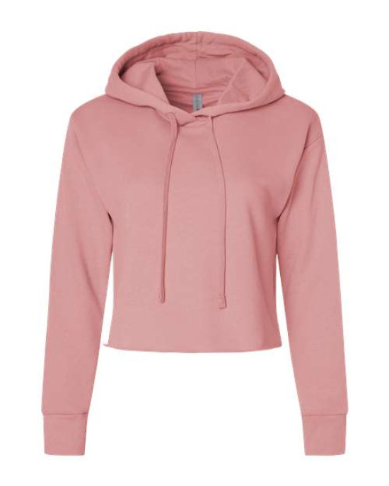 Women's Laguna Sueded Raw Edge Crop Hoodie Sweatshirt