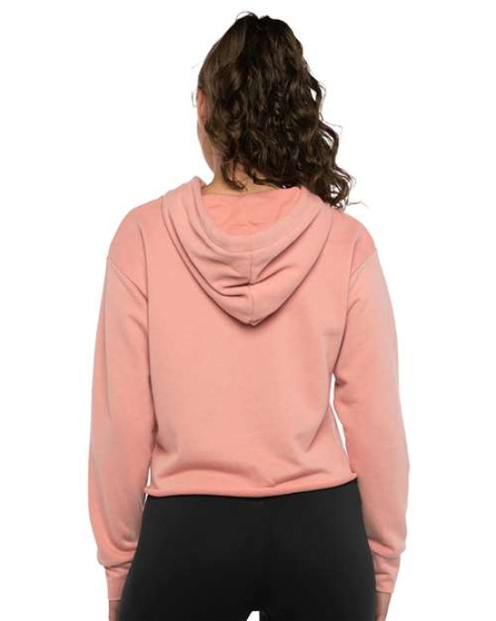 Women's Laguna Sueded Raw Edge Crop Hoodie Sweatshirt