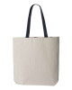 11L Canvas Tote with Contrast-Color Handles