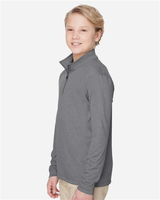 Youth Zone Sonic Heather Performance Quarter-Zip Pullolver