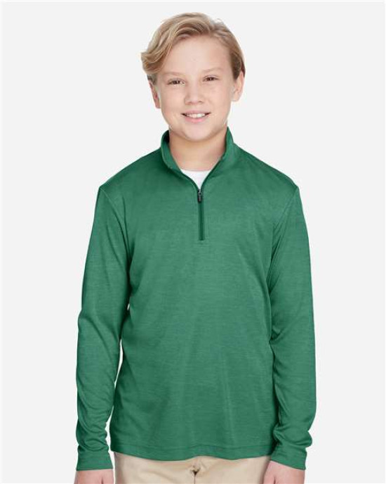 Youth Zone Sonic Heather Performance Quarter-Zip Pullolver