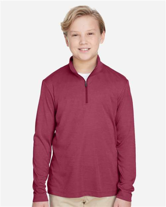 Youth Zone Sonic Heather Performance Quarter-Zip Pullolver