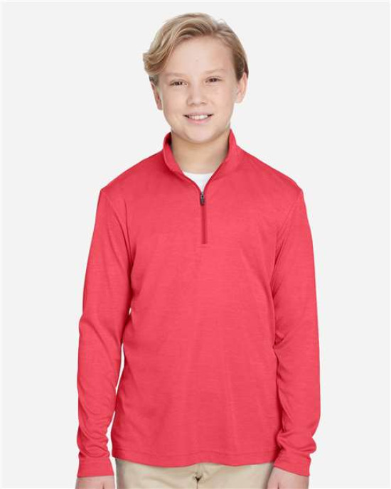 Youth Zone Sonic Heather Performance Quarter-Zip Pullolver