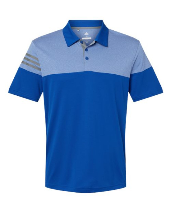 Men's Heathered 3-Stripes Colorblocked Polo