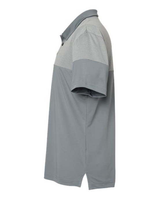 Men's Heathered 3-Stripes Colorblocked Polo