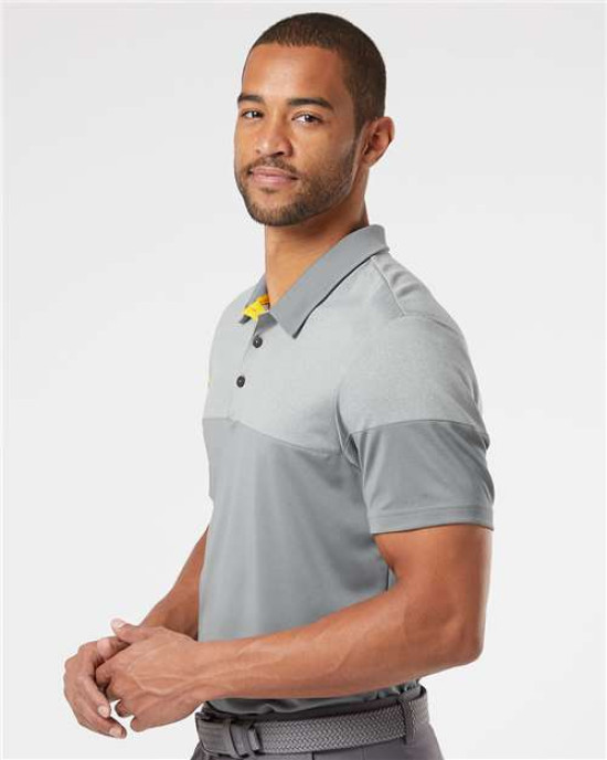 Men's Heathered 3-Stripes Colorblocked Polo