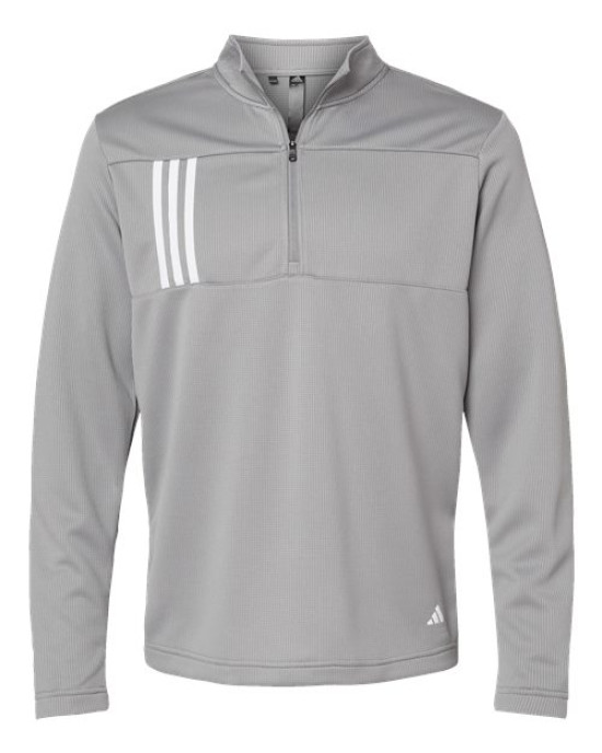 Men's 3-Stripe Double-Knit Quarter-Zip Pullover