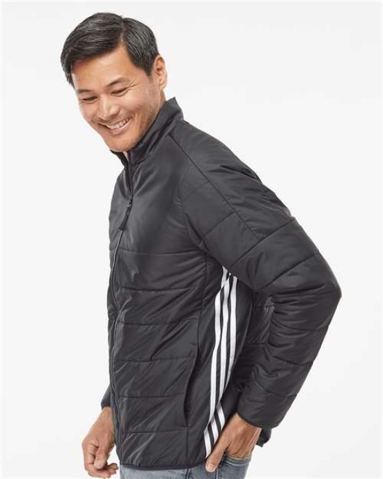 Men's 3 Stripe Puffer Full-Zip Jacket