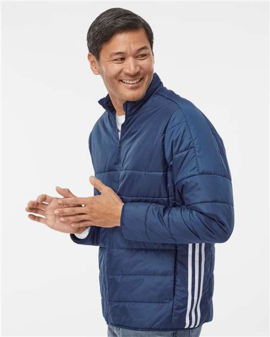 Men's 3 Stripe Puffer Full-Zip Jacket