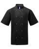 Unisex Ten Studded Front Short Sleeve Chef Coat