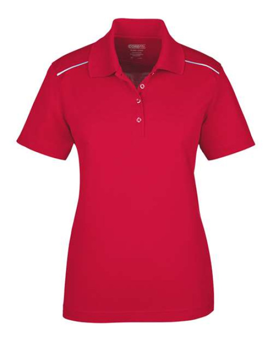 Women's Radiant Performance Piqué Polo with Reflective Piping