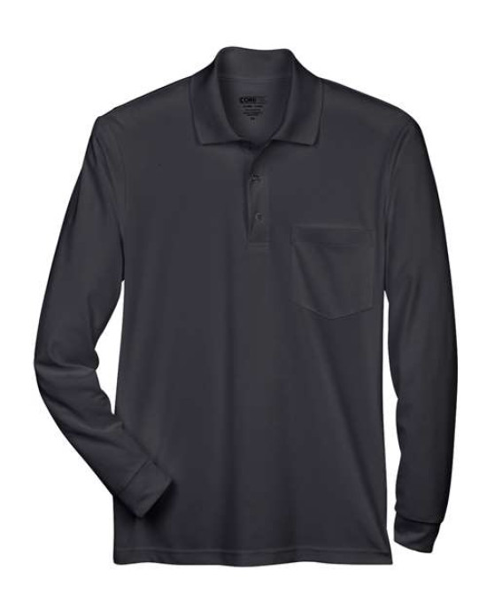 Men's Pinnacle Performance Long Sleeve Piqué Polo with Pocket