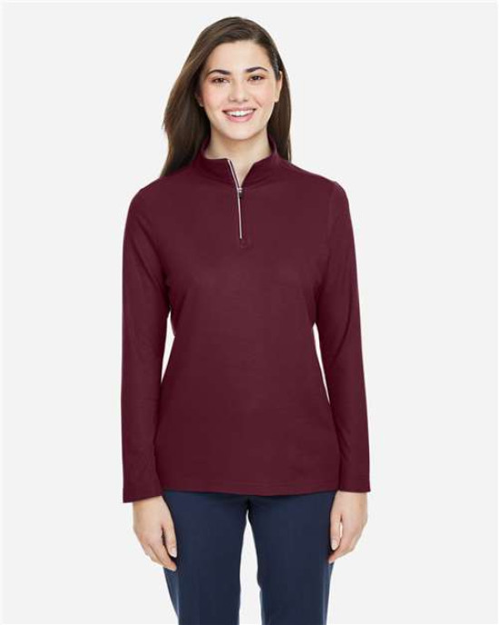 Women's Fusion ChromaSoft™ Pique Quarter-Zip Pullover