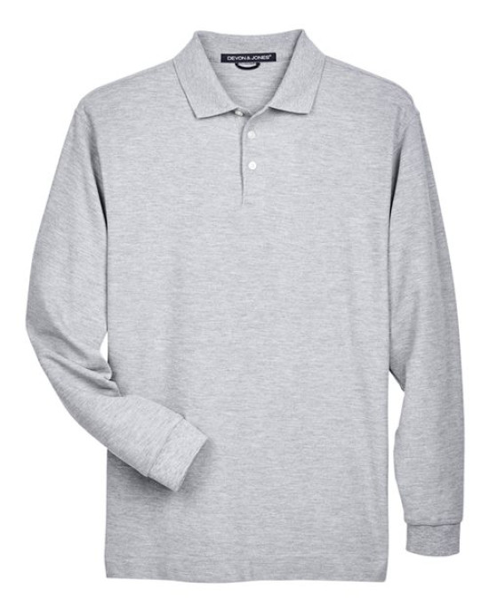 Men's Pima Piqué Long Sleeve Polo