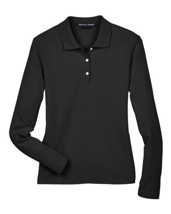 Women's Pima Piqué Long Sleeve Polo