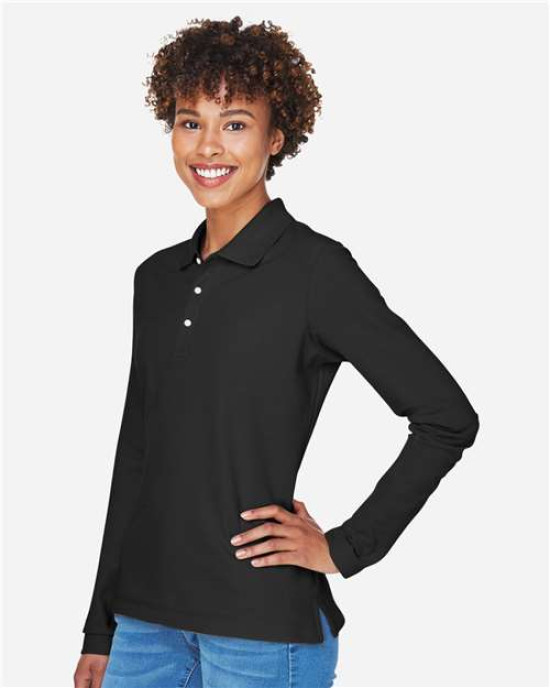 Women's Pima Piqué Long Sleeve Polo
