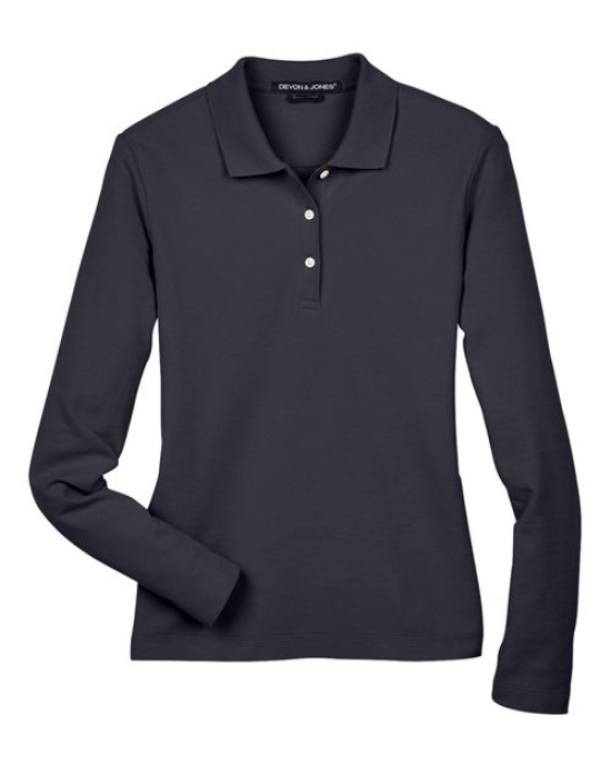 Women's Pima Piqué Long Sleeve Polo