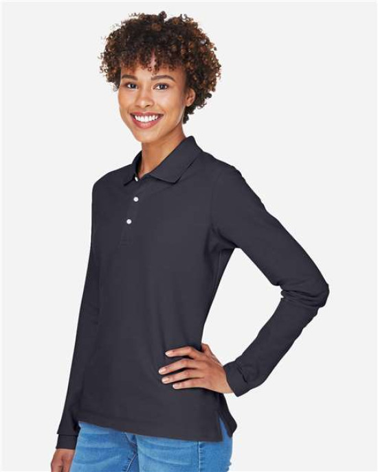 Women's Pima Piqué Long Sleeve Polo