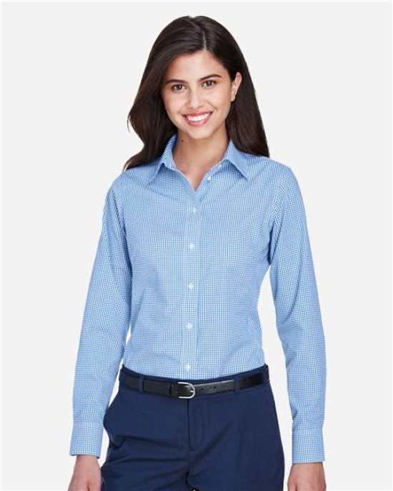 Women's Crown Collection® Gingham Check Woven Dress Shirt